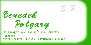 benedek polgary business card